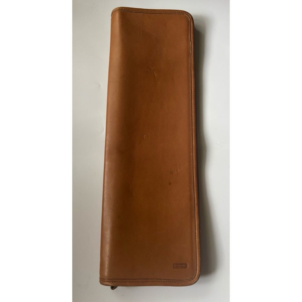 Vintage Coach leather travel tie case in British Tan